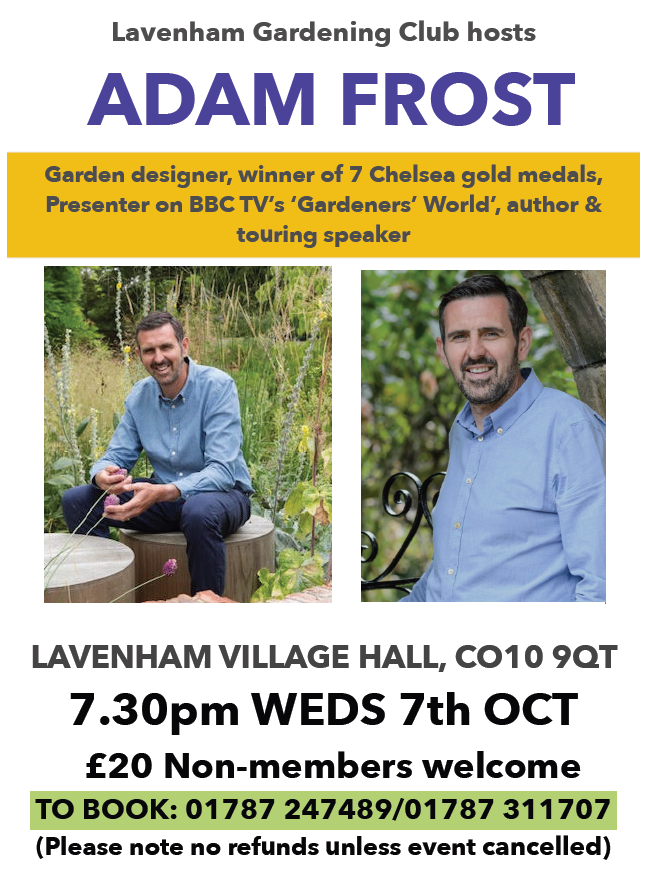 You are currently viewing Talk with Adam Frost – 7:30pm – Weds 7th October 2026